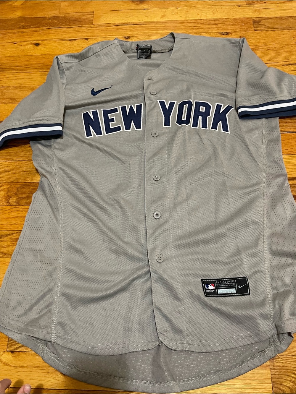 Nike Authentic Engineered Baseball Jersey in Gray and Black